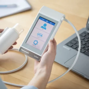 Medic specialist folosind Spirometrul in2itiv Vitalograph