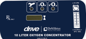 Concentrator de oxigen Compact 1025 - 10L/min detalii afisaj