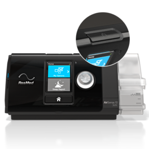 Aparat CPAP AirSense 10 Elite, Resmed detalii buton pornire