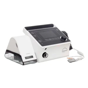 Ventilator, ventilatie invaziva-noninvaziva, Prisma VENT40, Lowenstein cu umididifcator vedere laterala